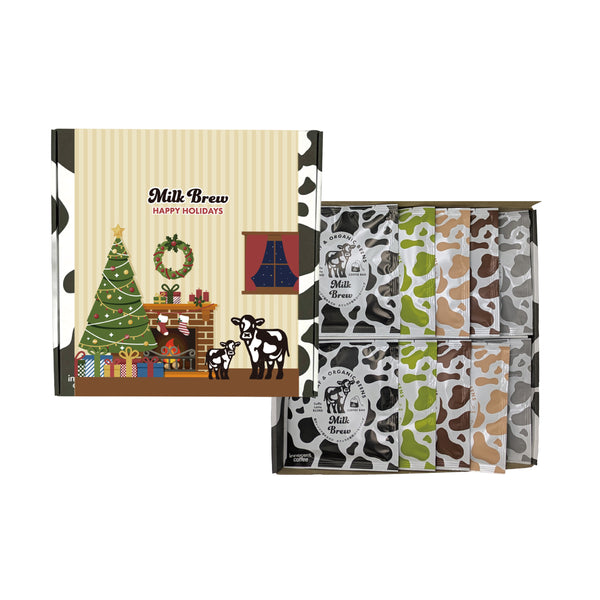 【年末セール】クリスマス ミルクブリュー コーヒーバッグ モォ~セット 10個詰め合わせ オーガニック デカフェ